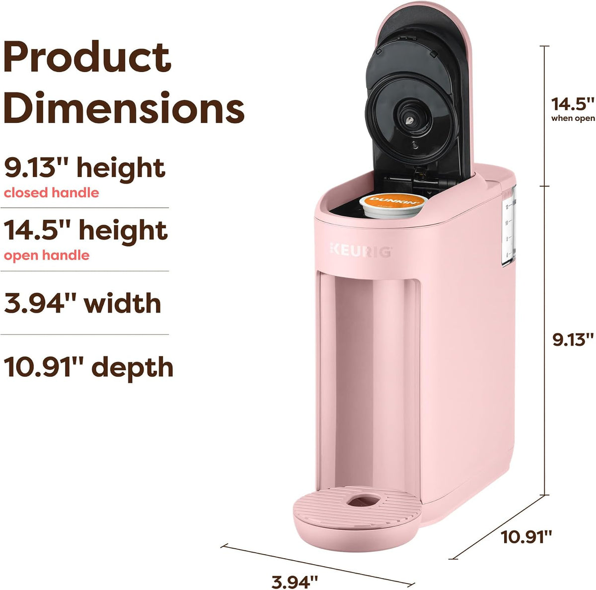 Keurig K-Mini Mate Single Serve K-Cup Pod Coffee Maker, Pink Sands