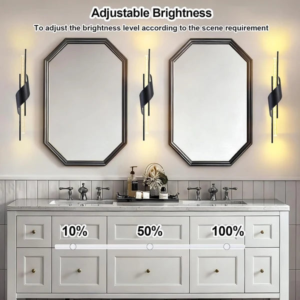camuucci Rechargeable Wireless Wall Sconces Set of 2, Modern Black Battery-Powered Wall Lamps, No-Hardwire Lighting for Bedroom, Hallway & Home Décor