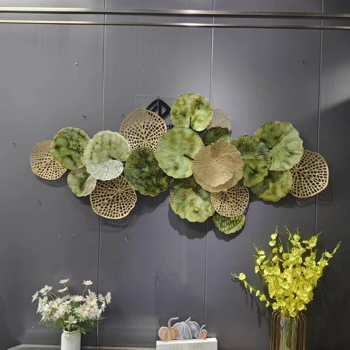 163 × 78CM Luxury Gold Iron Wall Hanging – Contemporary Metal Wall Art for Home Decor