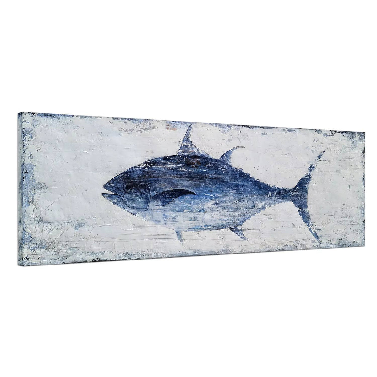 Large Modern Acrylic Tuna Fish Wall Painting – Contemporary Home Wall Decor (1piece)