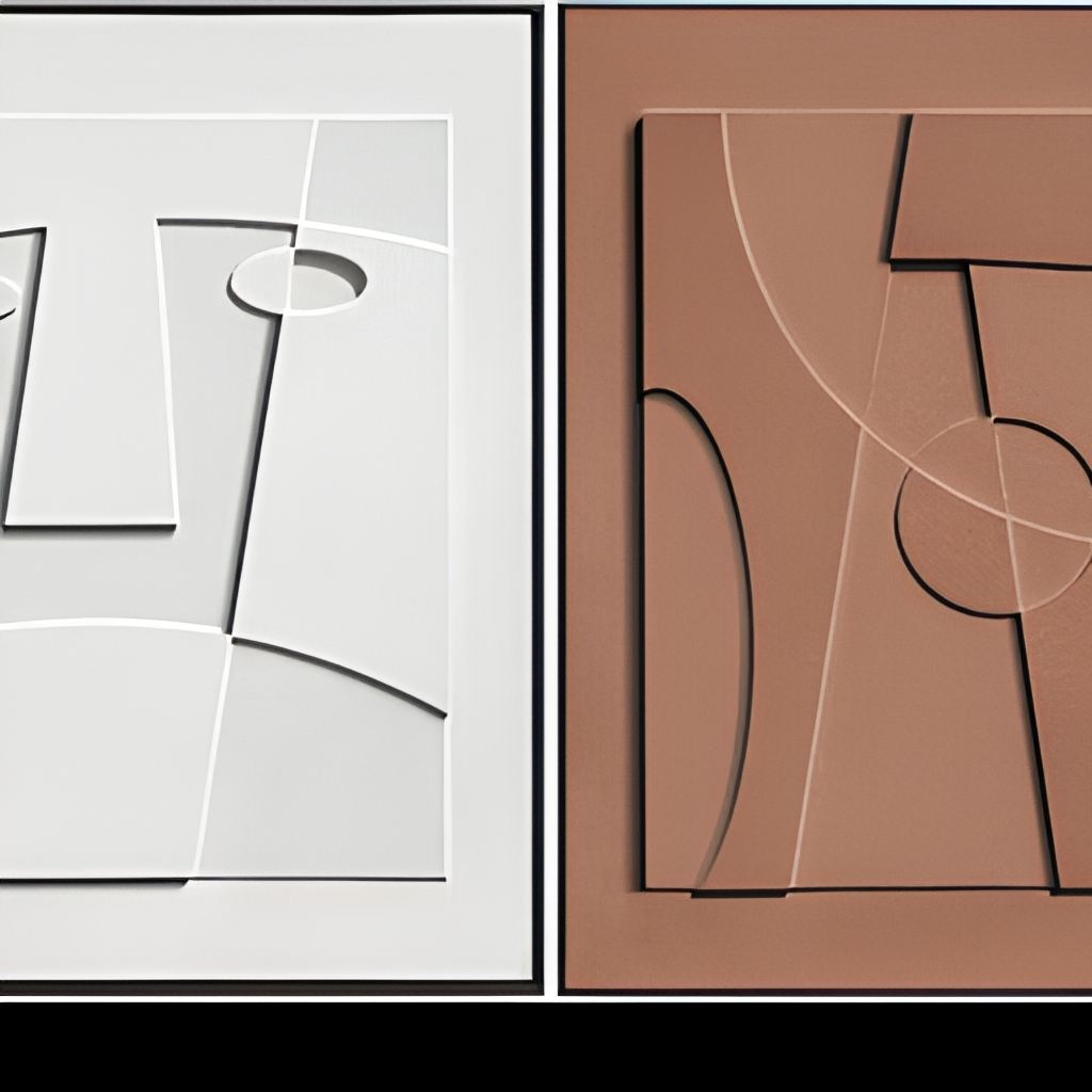 3D Textured Framed Traditional Handcrafted Abstract 3-Piece Wooden Wall Art Set
