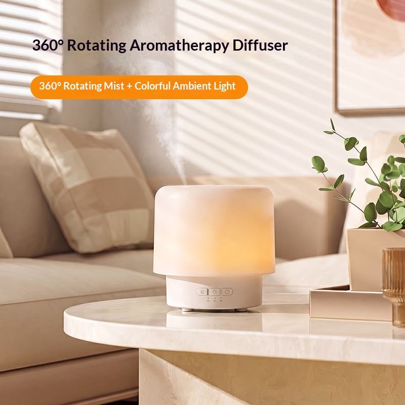 Minimalist Ultrasonic Aromatherapy Diffuser with Seven-Color Ambient Lighting