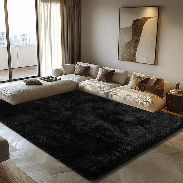 White Fluffy Soft Plush Cream Non-Slip Shaggy Area Rug