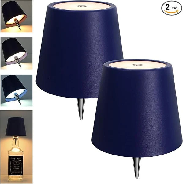 2-Pack Rechargeable Wireless Bottle Lamps – Stylish Cordless Table Lighting