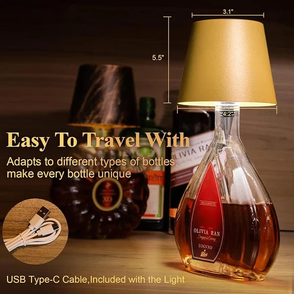 2-Pack Rechargeable Wireless Bottle Lamps – Stylish Cordless Table Lighting