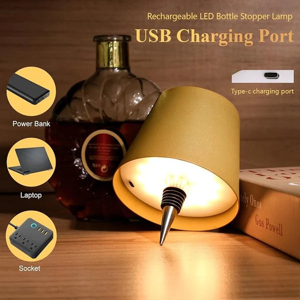 2-Pack Rechargeable Wireless Bottle Lamps – Stylish Cordless Table Lighting