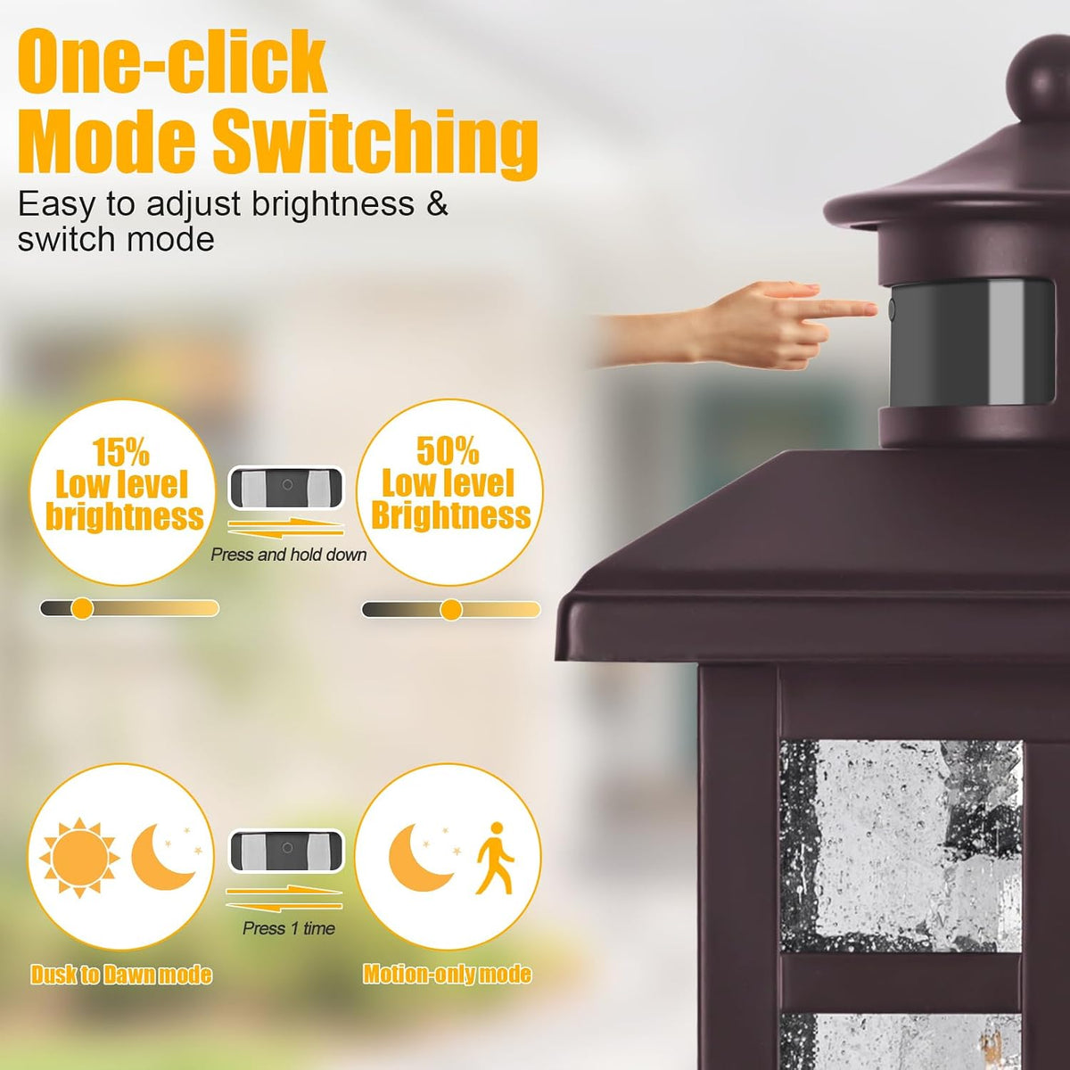 Exterior Light Fixtures Motion Sensor Wall Mount – Oil Rubbed Bronze