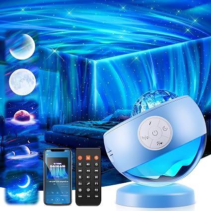 LED Aurora Star Galaxy Projector Sound Machine NightLight Bluetooth Speaker
