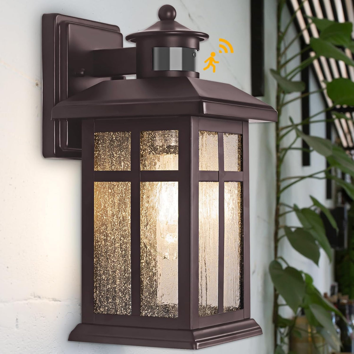 Exterior Light Fixtures Motion Sensor Wall Mount – Oil Rubbed Bronze