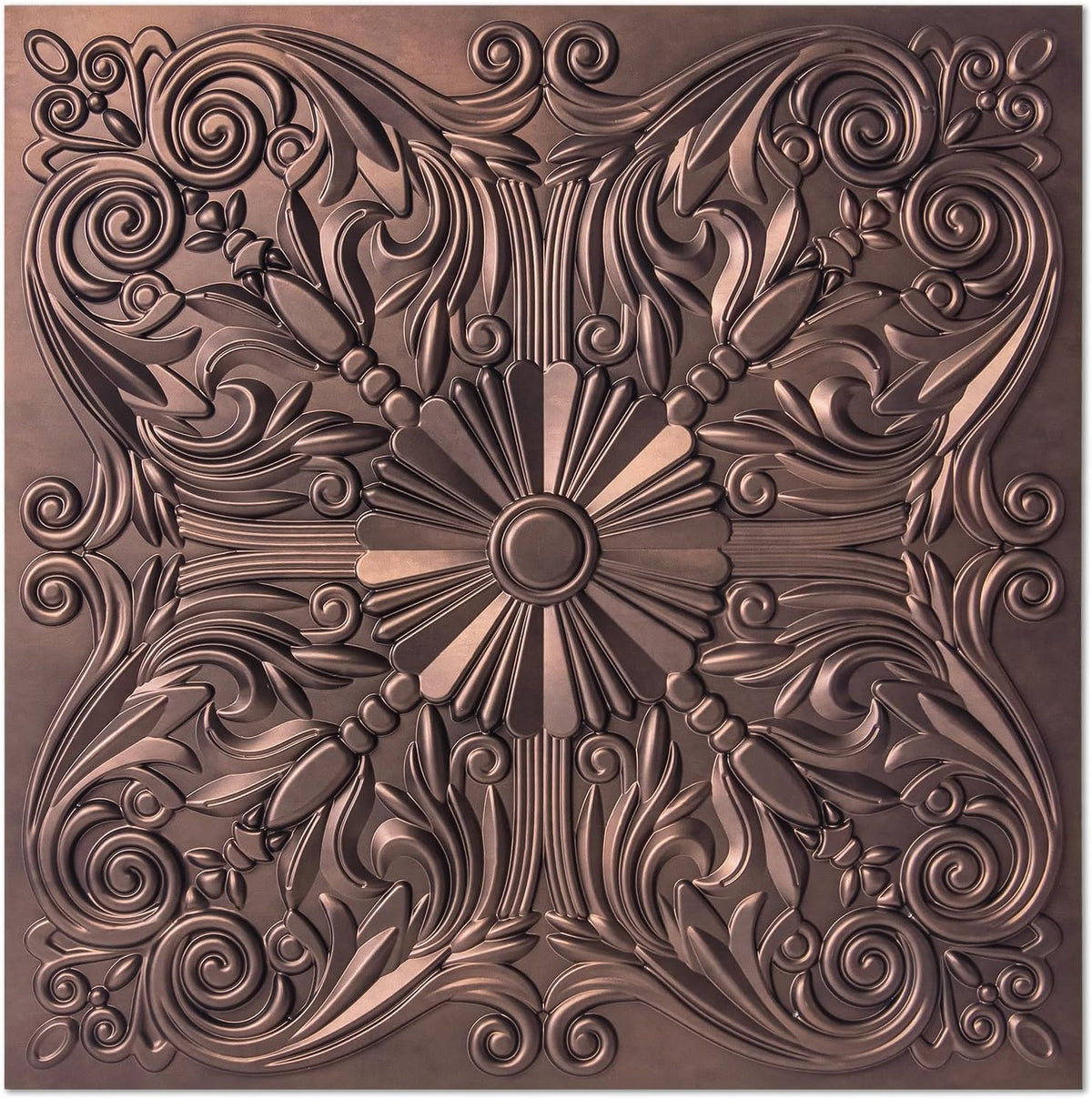 Art3d Spanish Floral Drop Ceiling Tiles, 24 x 24 in, 12-Pack, Black ( 12 pieces)