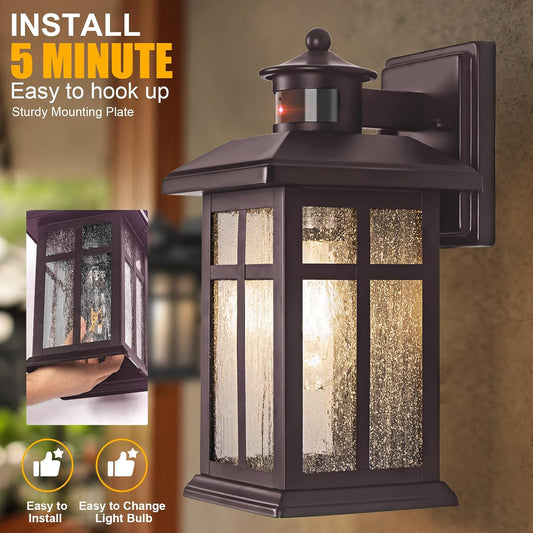 Exterior Light Fixtures Motion Sensor Wall Mount – Oil Rubbed Bronze