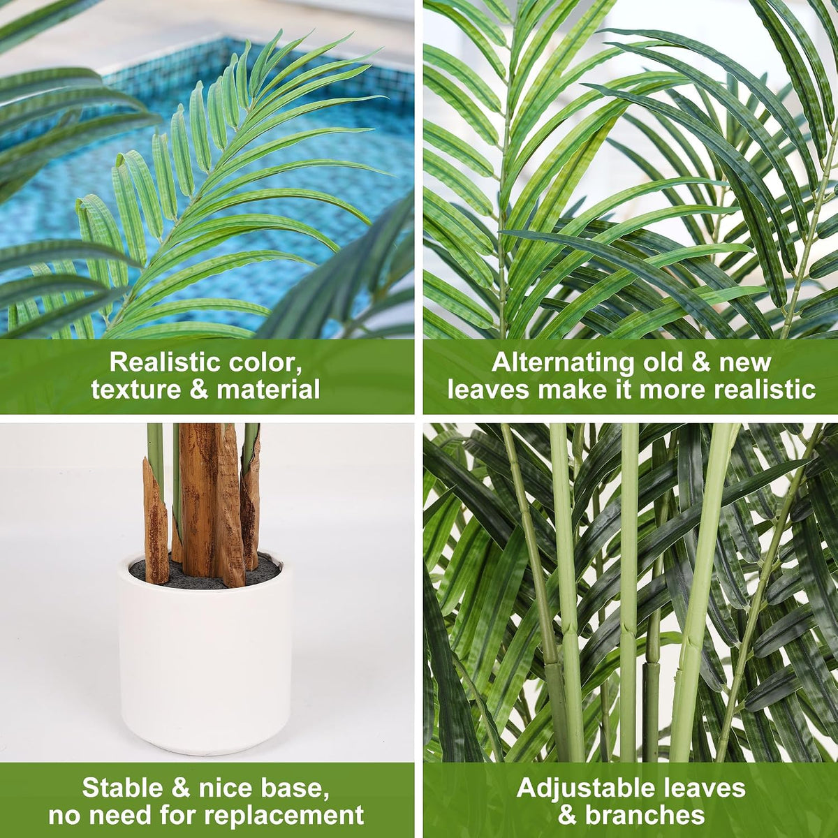 7.2 Ft Artificial Palm Tree for Home and Office Décor