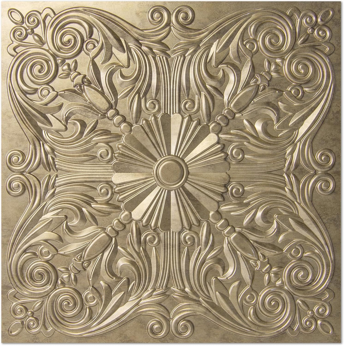 Art3d Spanish Floral Drop Ceiling Tiles, 24 x 24 in, 12-Pack, Black ( 12 pieces)
