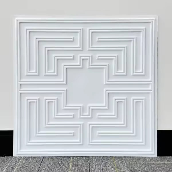 Easy Install 3D PVC Ceiling Panels – 600x600mm Textured Decorative Ceiling Tiles (12 pieces)