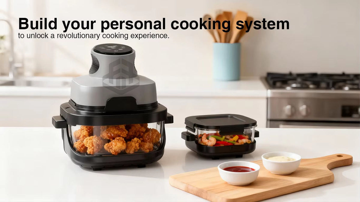 Healthy Oilless High-Temperature Air Fryer Glass Bowl – 3.1–4.0L Capacity
