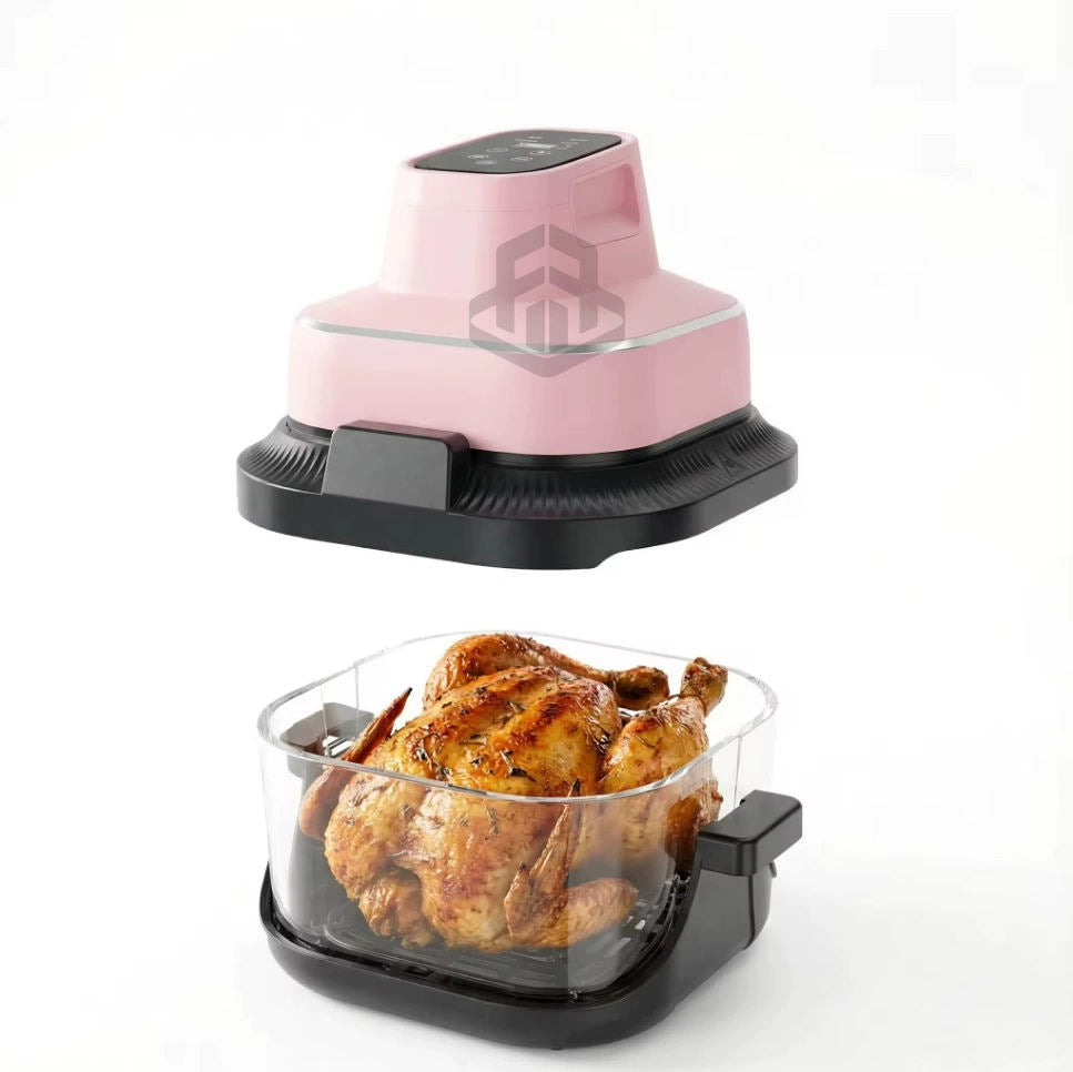 Healthy Oilless High-Temperature Air Fryer Glass Bowl – 3.1–4.0L Capacity