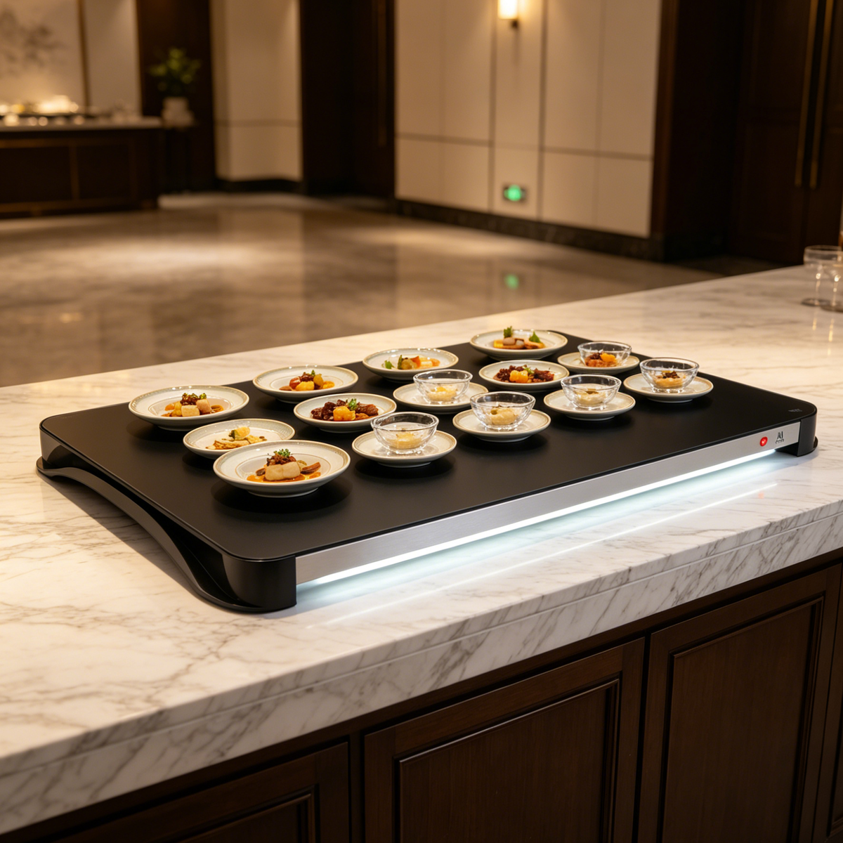 Square Electric Commercial Hot Plate Warming Tray – Tempered Glass Food Heater