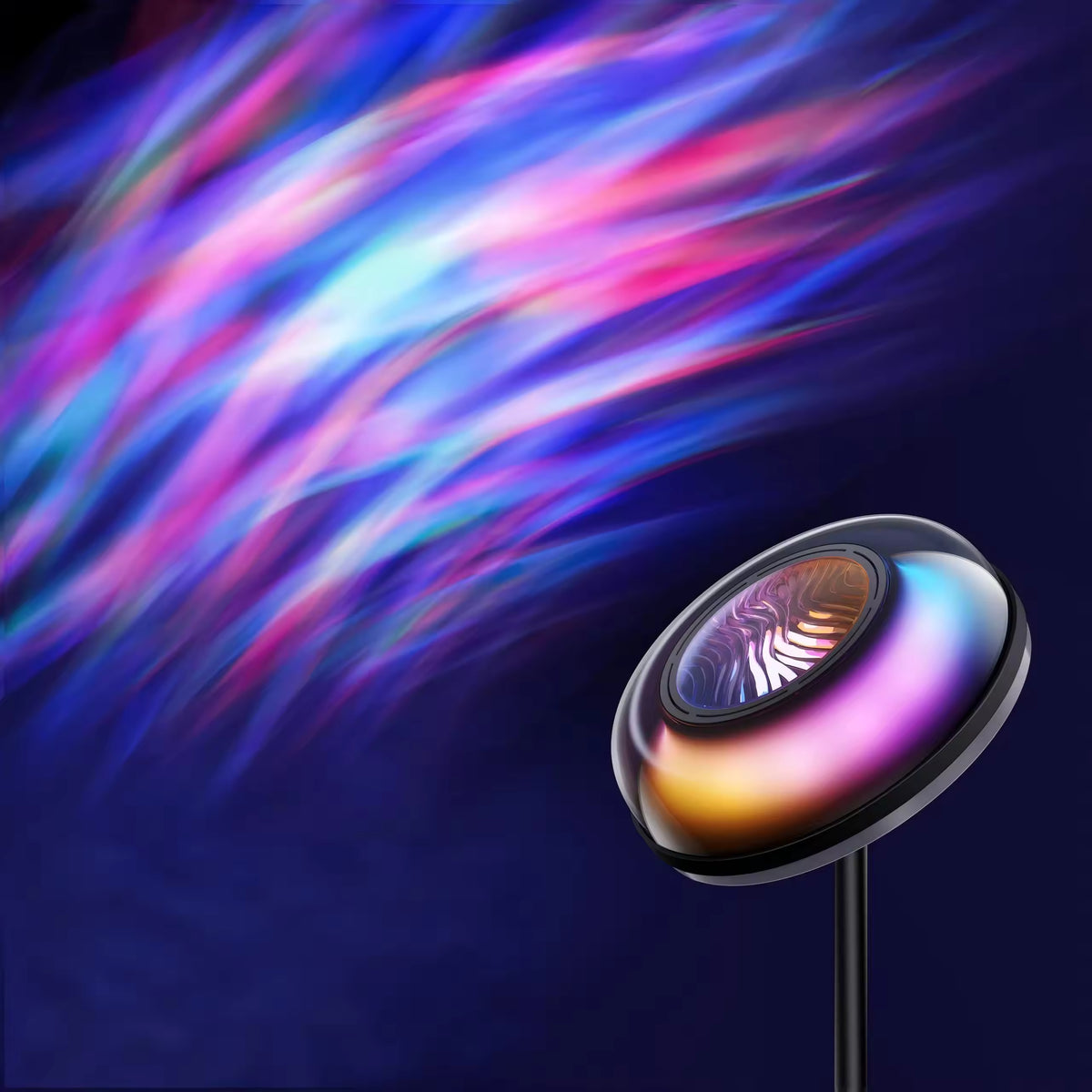 Modern Wave Pattern Corner Floor Lamp – Ambient Living Room & Bedroom Lighting