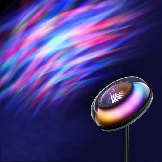Modern Wave Pattern Corner Floor Lamp – Ambient Living Room & Bedroom Lighting