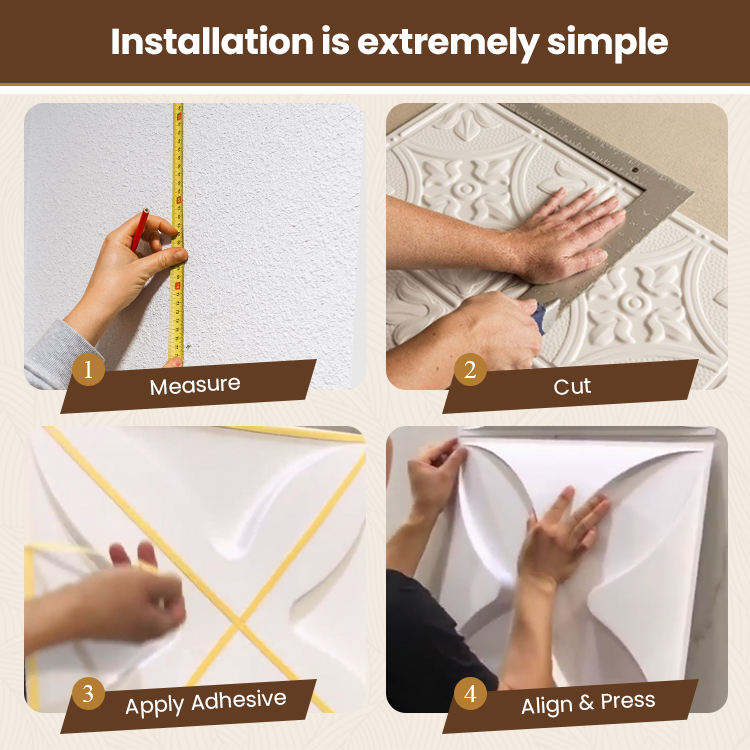 Easy Install 3D PVC Ceiling Panels – 600x600mm Textured Decorative Ceiling Tiles (12 pieces)