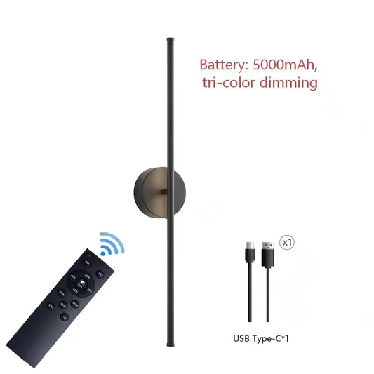 Modern Wireless Bedside Wall Lamp With Magnetic Suction, Rechargeable Battery Powered for Bedroom Living Room, Easy Install