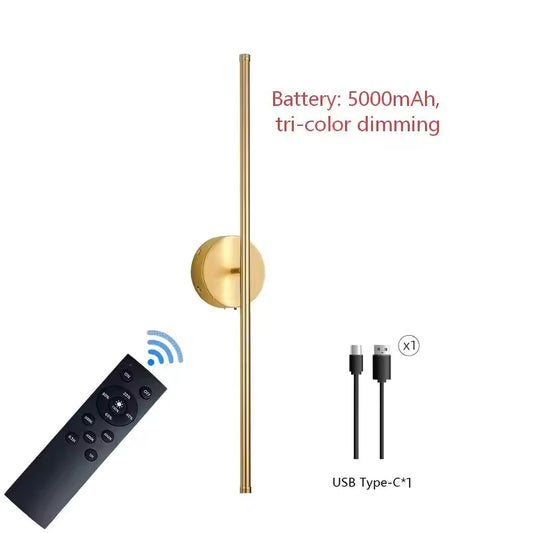 Modern Wireless Bedside Wall Lamp With Magnetic Suction, Rechargeable Battery Powered for Bedroom Living Room, Easy Install