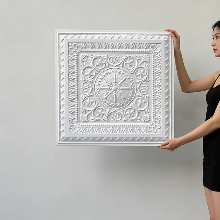 Easy Install 3D PVC Ceiling Panels – 600x600mm Textured Decorative Ceiling Tiles (12 pieces)
