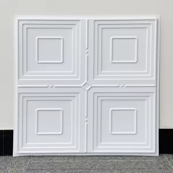 Easy Install 3D PVC Ceiling Panels – 600x600mm Textured Decorative Ceiling Tiles (12 pieces)