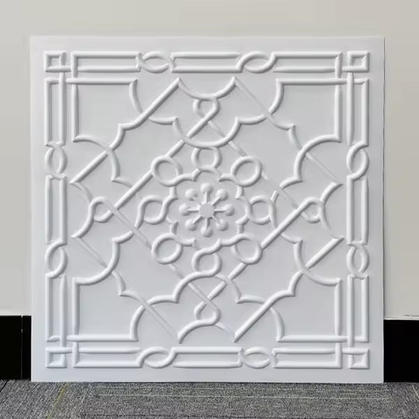Easy Install 3D PVC Ceiling Panels – 600x600mm Textured Decorative Ceiling Tiles (12 pieces)