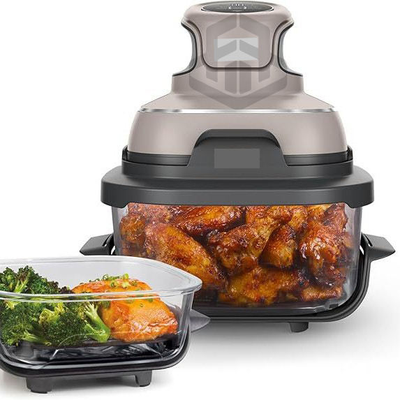 Healthy Oilless High-Temperature Air Fryer Glass Bowl – 3.1–4.0L Capacity