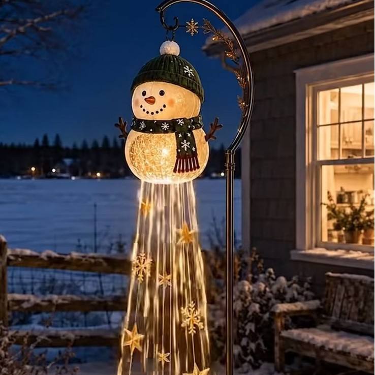 Snowman Magic Fountain Garden Light – Warm White 360° Beam Angle, IP66 Metal Construction