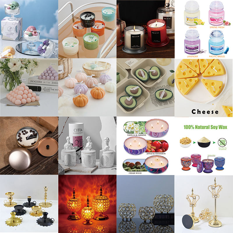 400g Multi-Color Luxury Decorative Scented Candle in Embossed Glass Jar with Metal Lid