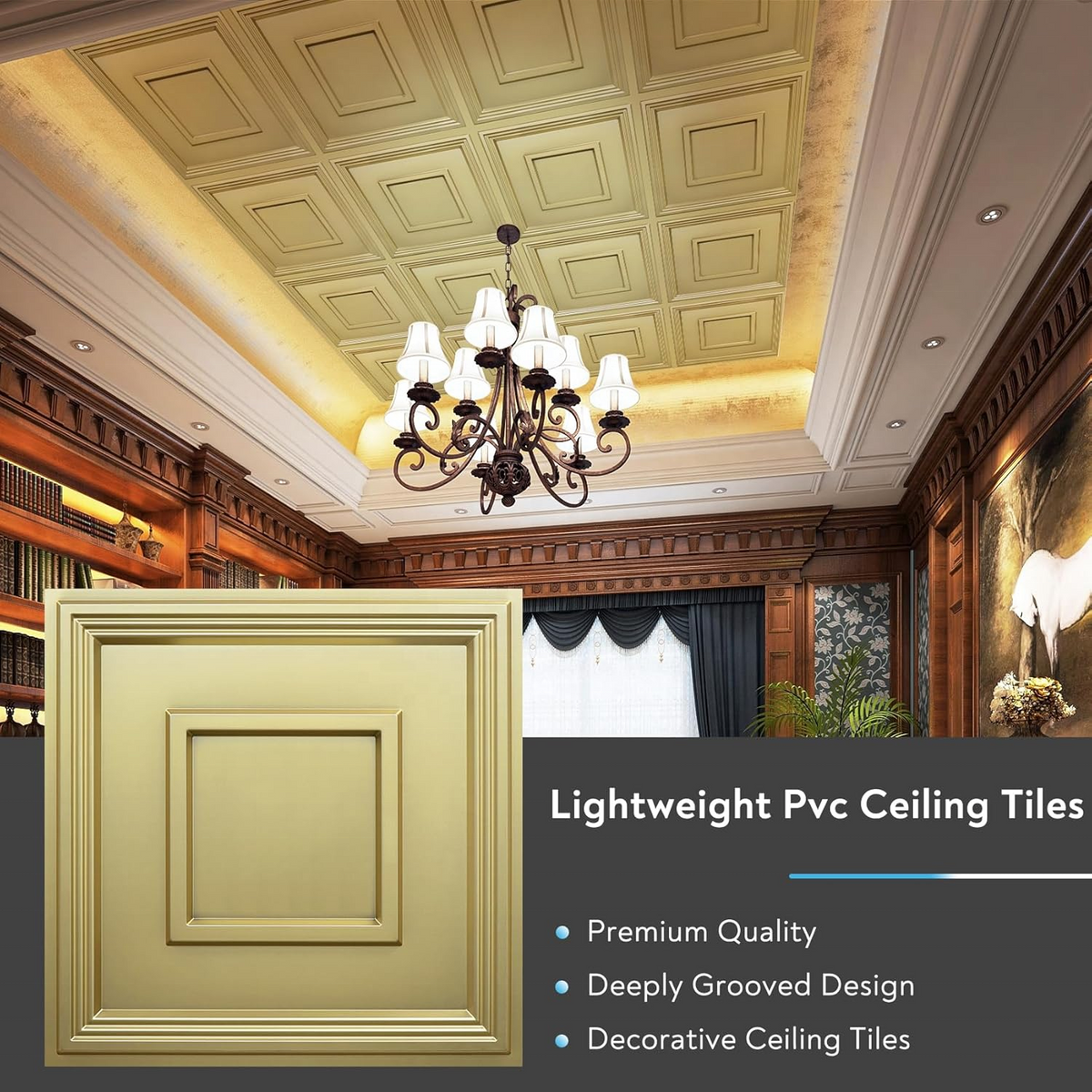 High Quality 3D Embossed PVC Tile Wallpaper Wall Panels – Modern Waterproof Wall Decor (12 pieces)
