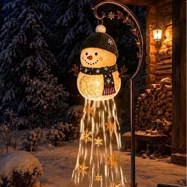 Snowman Magic Fountain Garden Light – Warm White 360° Beam Angle, IP66 Metal Construction