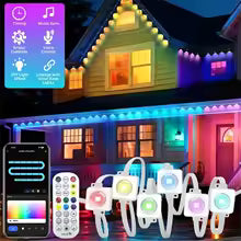 Permanent Eaves LED String Lights 300FT – 180 LED Waterproof RGB DIY Scene Lighting for Christmas, Birthday & Holiday Party Decor