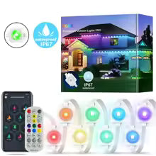 Permanent Eaves LED String Lights 300FT – 180 LED Waterproof RGB DIY Scene Lighting for Christmas, Birthday & Holiday Party Decor