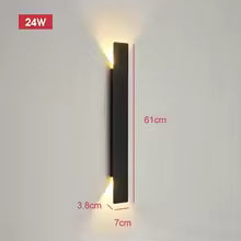 Outdoor Waterproof Wall Lamps – 18W LED Black Aluminum Wall Light for Bedroom, Exterior and Outdoor Lighting