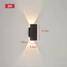 Outdoor Waterproof Wall Lamps – 18W LED Black Aluminum Wall Light for Bedroom, Exterior and Outdoor Lighting
