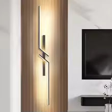 Long Strip LED Wall Lamp – Modern Remote Control Dimmable Wall Lighting for Living Room, Bedroom, Bedside and Home Decor