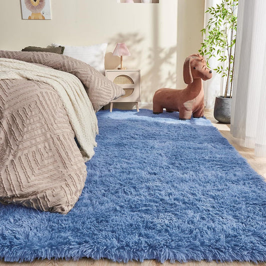 White Fluffy Soft Plush Cream Non-Slip Shaggy Area Rug