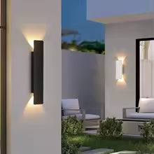Outdoor Waterproof Wall Lamps – 18W LED Black Aluminum Wall Light for Bedroom, Exterior and Outdoor Lighting