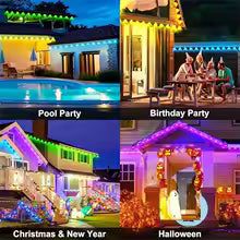 Permanent Eaves LED String Lights 300FT – 180 LED Waterproof RGB DIY Scene Lighting for Christmas, Birthday & Holiday Party Decor
