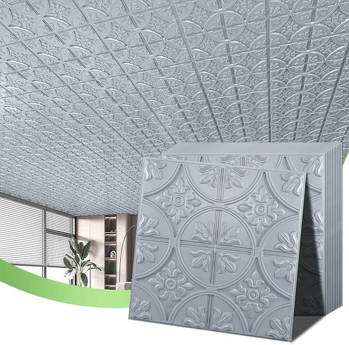 UDK White Geometric 3D PVC Wall Panels – Waterproof Decorative Wall Boards (12 pieces)