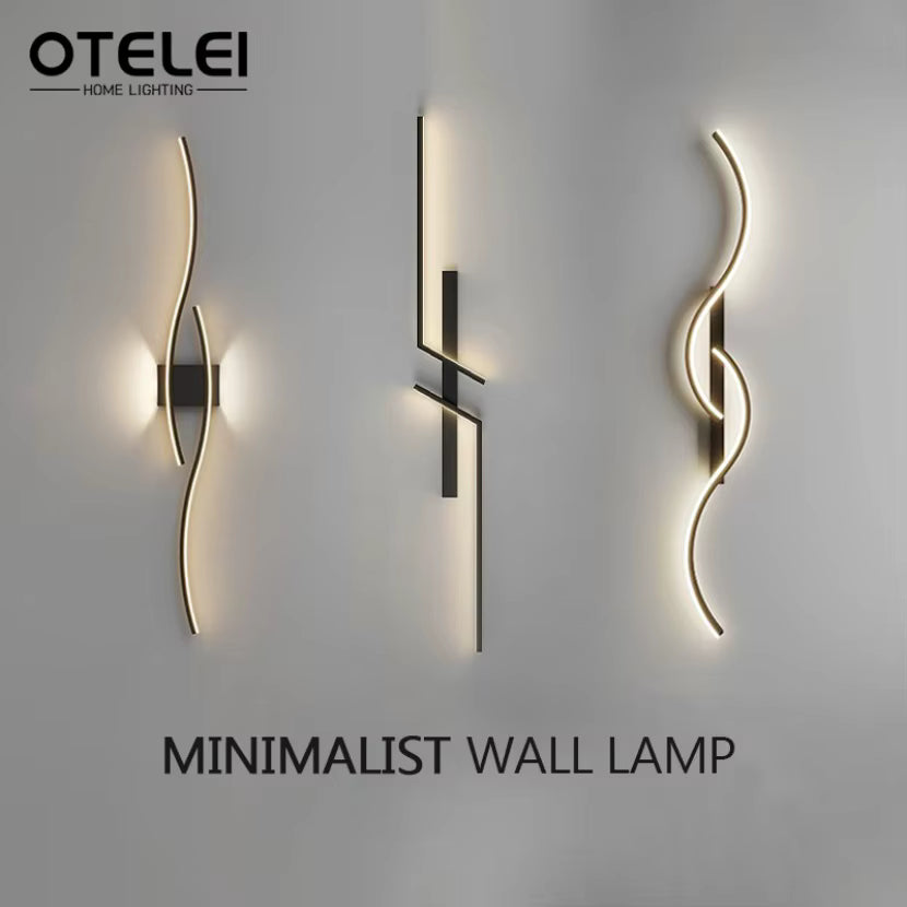 Long Strip LED Wall Lamp – Modern Remote Control Dimmable Wall Lighting for Living Room, Bedroom, Bedside and Home Decor