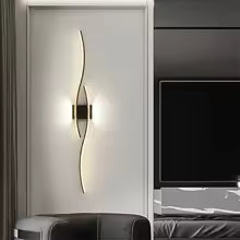 Long Strip LED Wall Lamp – Modern Remote Control Dimmable Wall Lighting for Living Room, Bedroom, Bedside and Home Decor