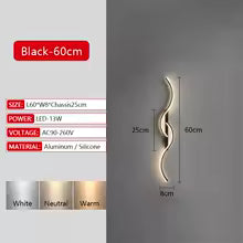 Long Strip LED Wall Lamp – Modern Remote Control Dimmable Wall Lighting for Living Room, Bedroom, Bedside and Home Decor