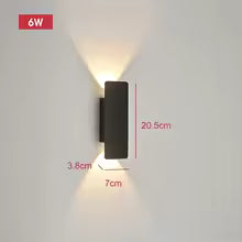 Outdoor Waterproof Wall Lamps – 18W LED Black Aluminum Wall Light for Bedroom, Exterior and Outdoor Lighting