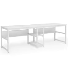 Tribesigns Two Person Desk with Bookshelf – 78.7-Inch Double Computer Office Desk