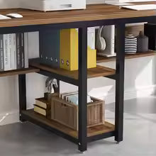 Tribesigns Two Person Desk with Bookshelf – 78.7-Inch Double Computer Office Desk